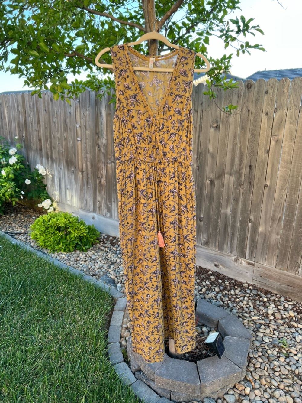 Anthropologie Mustard Sofia Floral Jumpsuit (Item #71) - Picture 4 of 10